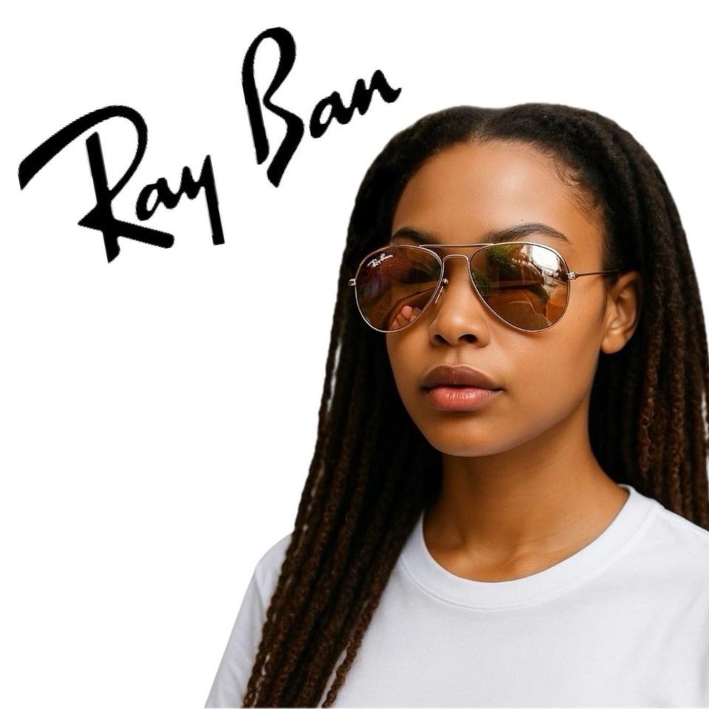 LIKE NEW Women’s Nude Frame Ray-Ban Aviator Sunglasses